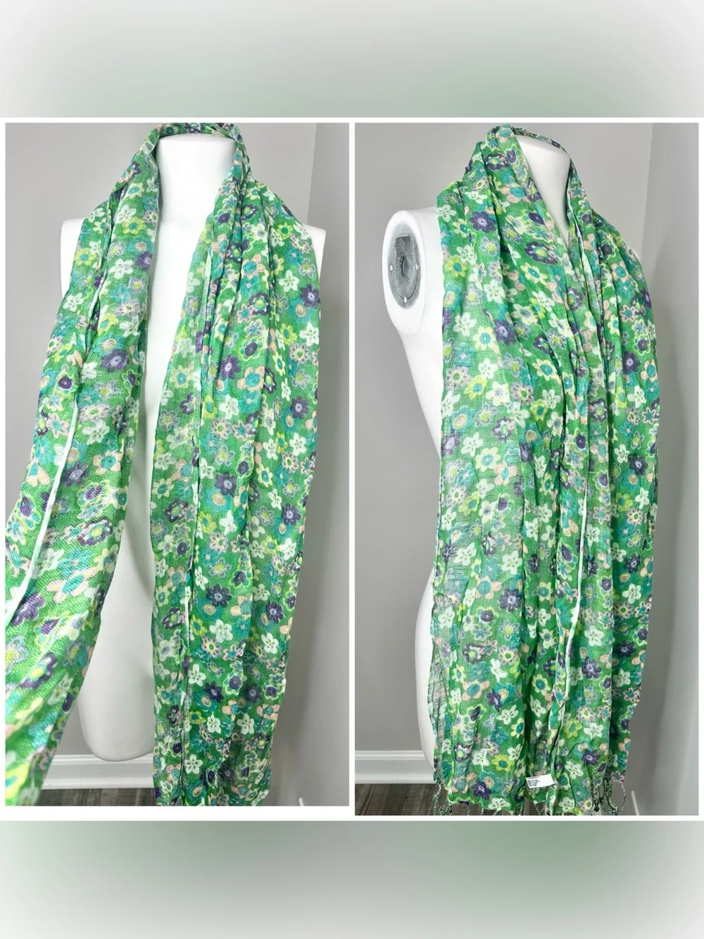 Nine West green floral scarf-new